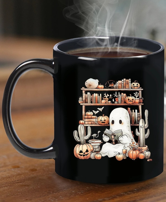 Halloween Pumpkin Ghost Mug